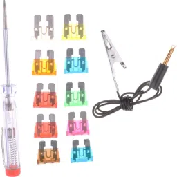 10pcs Auto Plug in Fuse with Tester Clip Car Home Professional Tester Analog Battery Tester-23