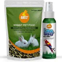 Premium Combo of Pellet for Rabbit, Litter Spray(200ml) + Rabbit Food(1200Gm) Vegetable 1.4 kg (2x0.7 kg) Dry Adult Rabbit Food-9