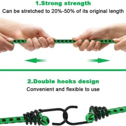 jiyan enterprise Stretchable Elastic Rope with Hooks/Bungee Cord for Hanging Clothes, Luggage Strap Multicolor image 5