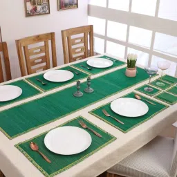silpakarman Green Bamboo Solid13 PcsTable Linen Set-picture-4