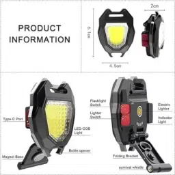 bloomify Multi-Function Keychain with 6 Lighting Modes, Lighter, and Bottle Opener 5 hrs Torch Emergency Light image 3