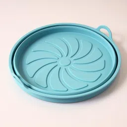 non-stick foldable silicone round baking basket tray,reusable liners Airfryer Tray-43