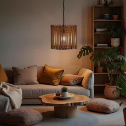 symplify Trikona Brown Solid Wood Single Hanging Light-picture-17