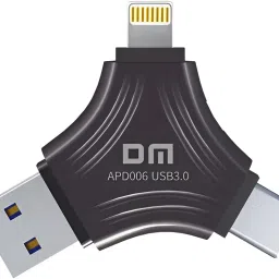 DM APD006 256GB 3 in 1 USB 3.0 Fasionable Triangle Pendrive For IOS, PC, Maccbook 256 GB OTG Drive Compatible with Desktop Computer, Audio Player, Mobile, Netbook, Tablet, Television USB 3.0 Metal Case-15