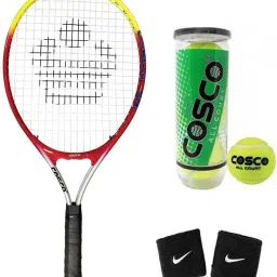 Drive 23 (Junior Size - 23 Inch) (Age Group - 6 to 8 Years) Tennis Racquet (Color on Availability) with Tennis Ball " All Court " 2 Band ( Color on Availability) Tennis Kit-image-4