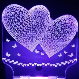 amrut art Double Love 3D Illusion Night Lamp Comes with 7 Multicolor and 3D Illusion Design Suitable for Room,Drawing Room,Lobby Night Lamp (12 cm, White) Table Lamp Table Lamp image 2