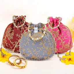 By Kuber Industries Women Maroon, Pink, Grey Potli-image-31
