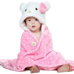 Polka Single Hooded Baby Blanket forMild Winter-9