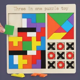 3-in-1 Educational Toy for Children Chess and XO Tic-Tac-Toe Nine-Square Puzzle-16