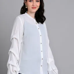Women Regular Fit Self Design Casual Shirt-image-1