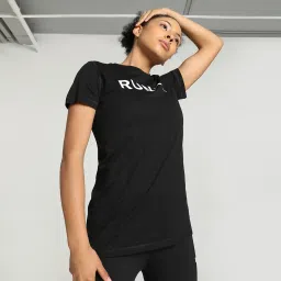 Women Typography Round Neck Polyester Black T-Shirt-image-36