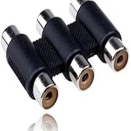 Uniqon Black 3 Rca Female to Female F/f Coupler Joiner Adapter Av/audio/video Extension Phone Converter-26