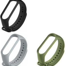 HEQA xiaomi Mi band 3 and band 4 soft silicone strap belt wristband ( combo pack of 3 straps) Smart Band Strap-18