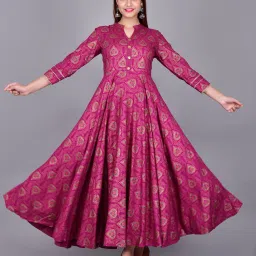 Self Design Rayon Blend Stitched Anarkali Gown-image-43
