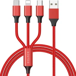 Bestor USB Type C Cable 2 A 1.2 m Multi Charging Cable 4ft 3 in 1 Nylon Braided Multiple Fast for Android, iOS and Devices USB Port Connectors Tablets And More-0