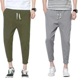 Pack of 2 Men Solid Grey Track Pants-image-12