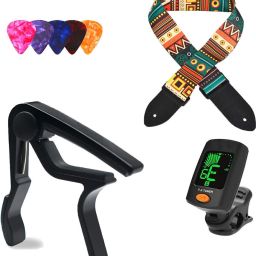 Guitar Capo with Digital Guitar Tuner Guitar Strap and Picks for Acoustic Guitar Clutch Guitar Capo-image-73