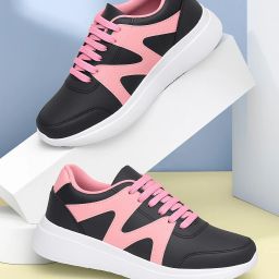 Trendy Black Running Shoes For Women (S5501) Sneakers For Women-image-0