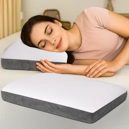 Memory Foam Flat Orthopedic Pillow Memory Foam Solid Sleeping Pillow Pack of 1-image-47