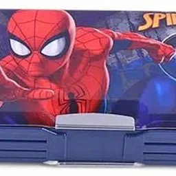 striders Spider-Man Magnetic Pencil Box with Dual Compartments and Compass for Kids modern Art Plastic Pencil Box-picture-20