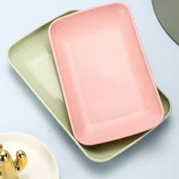 indoors & outdoors fiber plate (Big +Small, Random Color, Set of 2) Sizzler Tray-21