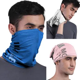 Unisex Printed Bamboo Bandana Anti Microbial Multipurpose Headband Cloth Face Mask for Dust and Sun Protection (Pack of 3) Men Printed Bandana-8