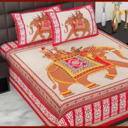 240 TC Cotton Double Jaipuri Prints Flat Bedsheet-picture-37