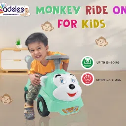 Monkey Baby Push Ride-on Car with Toy Storage and Back Rest 3To5Years For Kids Rideons & Wagons Non Battery Operated Ride On-8
