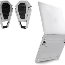 BUFONA Laptop Desk Holder Portable Invisible Laptop Riser Stand Mini Cooling Pad Non-Slip Base Desk Table Riser Holder Portable Lightweight Laptop Stand Aluminium Floor and Desk Stand Rotatable Laptop Stand Compatible with Universal Laptops-24