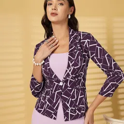 being naughty Women Printed Tuxedo Style Casual, Festive & Wedding, Party, Wedding Blazer-picture-30