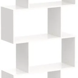 junco 6 Layer Ladder Bookshelf S Shaped Engineered Wood Bookcase Engineered Wood Open Book Shelf image 4