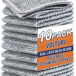 Non Scratch Wire Dish Cloth (Pack of 10), Steel Scrubber for Utensils Cleaning, Stainless Steel Scrub-image-55