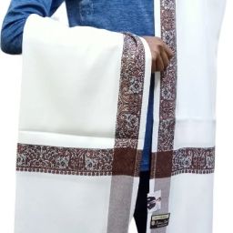 Kashmiri Cashmere, Wool Striped, Solid, Woven Men, Women Shawl-image-76