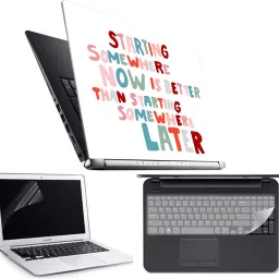 Lonaar 3IN1 Vinyl Decal Laptop Skin Sticker Combo With Screen Guard & Key Guard (8007) Combo Set-image-121
