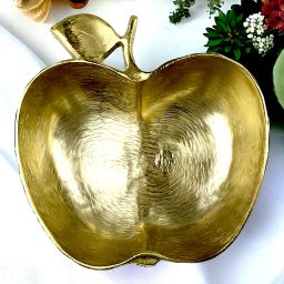 Aluminium Decorative Bowl Hind Decor Gold Apple shape Decrotive Bowl-34