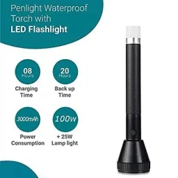 idoleshop 2 IN 1 Rechargeable Waterproof Dual Mode Long Range to 1 KM Flashlight 3000mAh 8 hrs Torch Emergency Light image 3