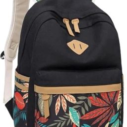 Women's 4K Leaf Print Laptop Backpack Shoulder Bag Backpack-image-36