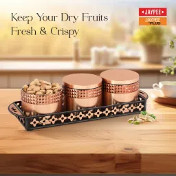 jaypee plus Celina Festive Jars with Lid & Serving Tray for Dry Fruit, Biscuits & Sweets Container Serving Set image 5
