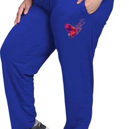 Women Graphic Print Blue Track Pants-image-91