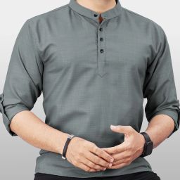 Men Solid Polyester Straight Kurta-image-74