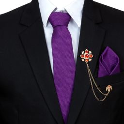 RANDOM STRIPE Silk Tie Pin Set-image-6