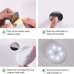 lariox Motion Sensor Light for Home with USB Charging Wireless Self LED ( Pack Of 2) Table Lamp image 4