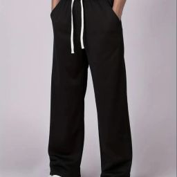 Men Solid Black Track Pants-image-37