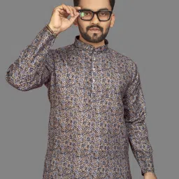Men Printed Cotton Blend Straight Kurta-image-6