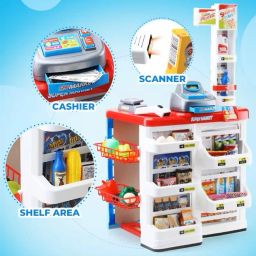 Role Play Game Cash Register Counter Toys Set Luxurious Plastic Supermarket Toys-12