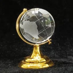 Glass World Map Crystal Globe for Home Decor Items Study Table Office Gifts 35MM Decorative Showpiece - 7 cm-image-67
