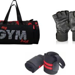 Gym & Travel Bag Gym Bag with gym gloves and wrist support Fitness Accessory Kit Kit-image-86