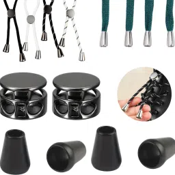 Kickzu Double Hole Drawstring Stopper Cord Lock, No Tie Shoe Laces, Shoelaces Buckles, Shoe Lace-image-27