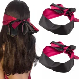 2 Pcs satin restraints ribbon for couple | blindfold fetish eye mask-image-68