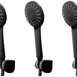 Parryware hand shower 3 - Modes, Bathroom clean black with Hose & clutch set of 3 pic 033 shower-21